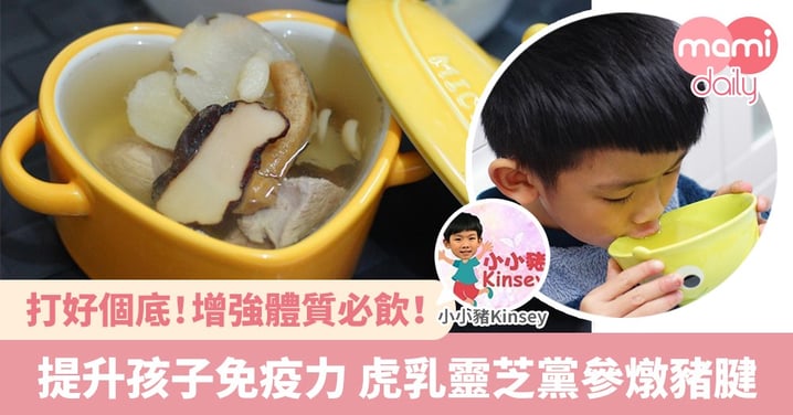 【湯水食譜】提高小朋友免疫力 虎乳靈芝黨參燉豬腱