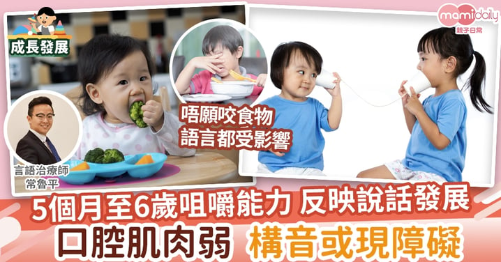 【言語治療】5個月至6歲兒童咀嚼能力 反映說話發展 口腔肌肉弱構音現障礙