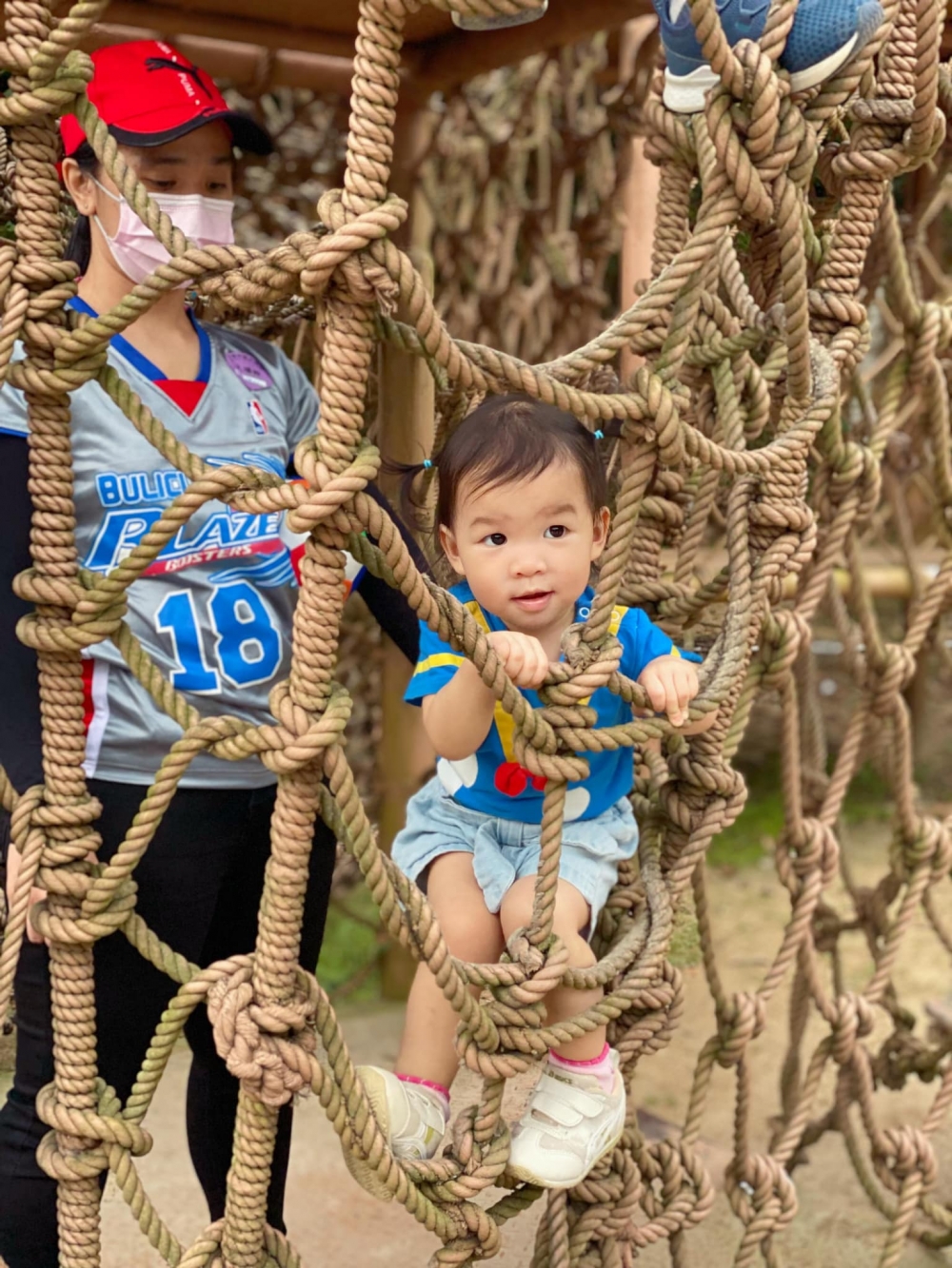 大棠有機生態園的攀爬設施非常多。