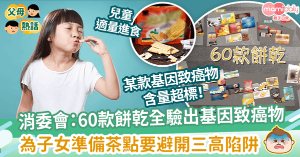 【消委會餅乾測試】60款餅乾全含基因致癌物！　8成半屬高脂、高糖、高鈉！