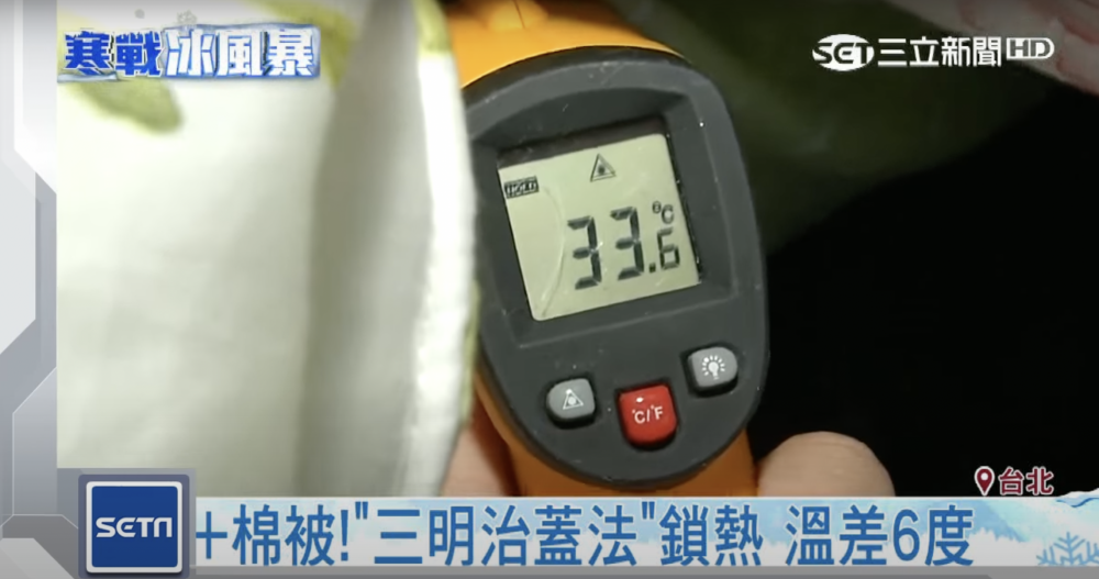 被褥內的溫度比外面的室溫高了6℃。