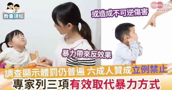 【教養方式】逾六成人贊成全面禁體罰 專家：暴力或使孩子受到不可逆傷害