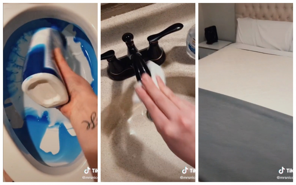 Nicole會在早上打掃浴室、洗衫、整理廚房等。