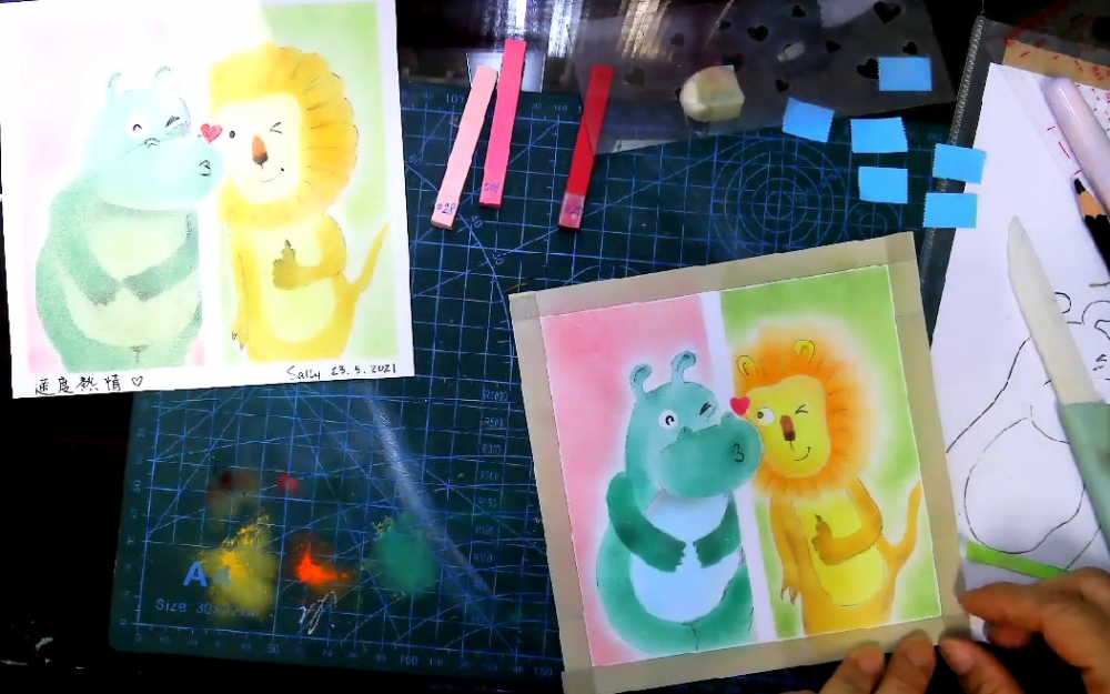 和粉畫作#020 你離我太近了請給我一點空間