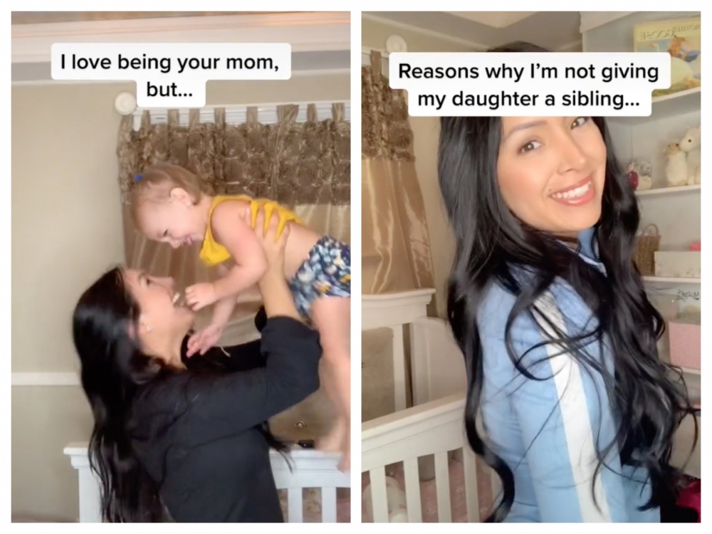 年輕媽媽Yaziri在自己的抖音帳戶分享不打算生二胎的想法。