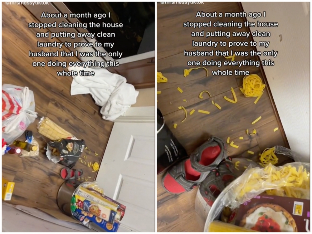 妻子罷工一個月後，家中變得髒亂不堪。