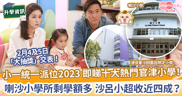 【統一派位2023】十大熱門官津小學推薦！　喇沙小學所剩學額多 沙呂小超收近四成？