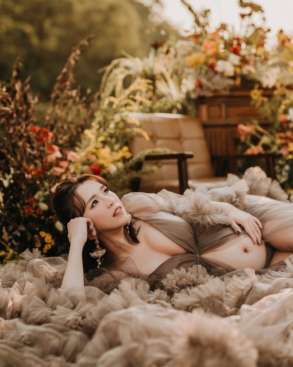 懷孕後雪雪身材更加豐滿