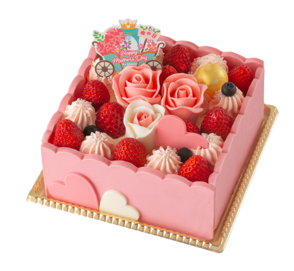 A1 Bakery網店限定「瑰麗獻禮-士多啤梨忌廉蛋糕」。