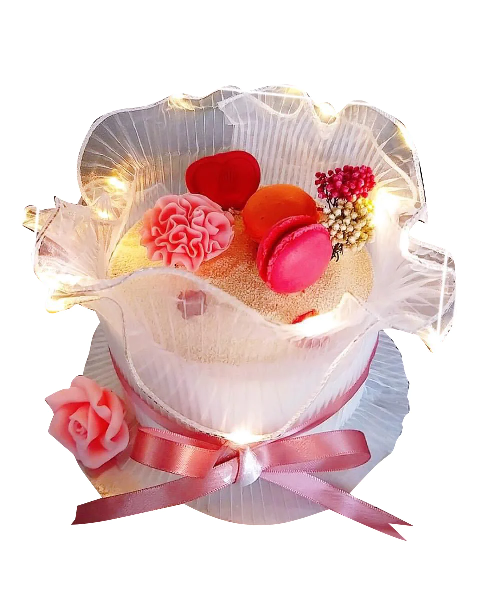 Kingsley Cafe母親節系列蛋糕之「朱古力柚子花束蛋糕」。