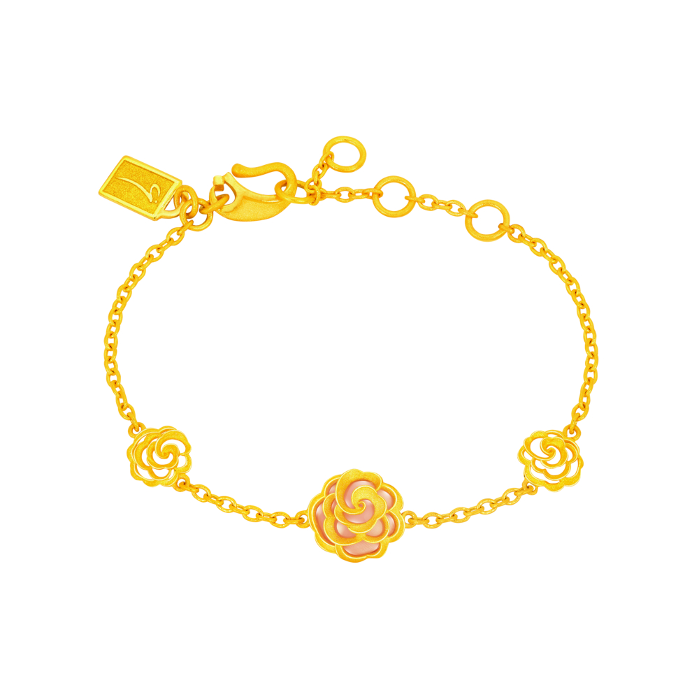 母親節禮物2023-justgold 鎮金店「山茶小曲」首飾系列手鍊。