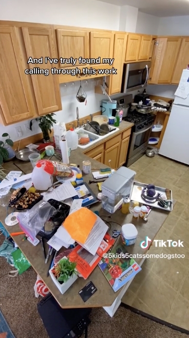 廚房的餐桌上,找不到空間