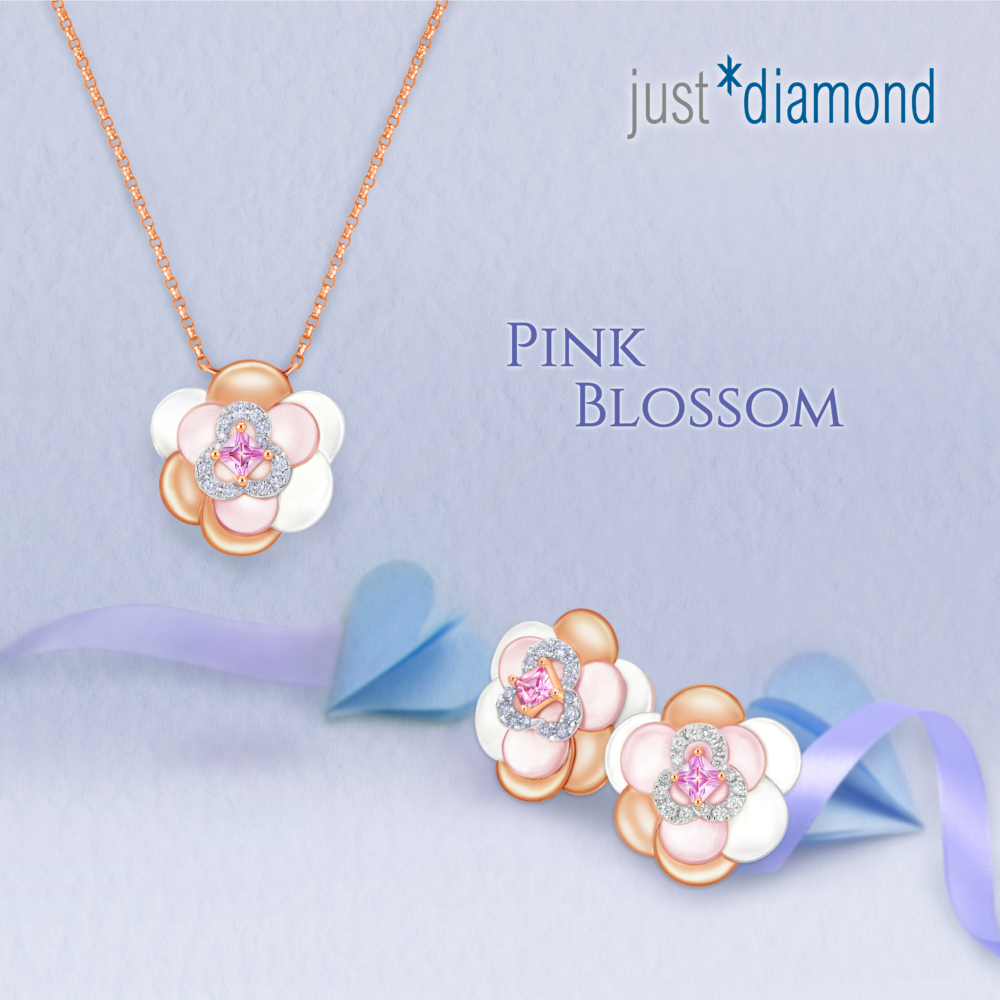 母親節禮物2023-justgold 鎮金店「Pink Blossom」首飾系列。