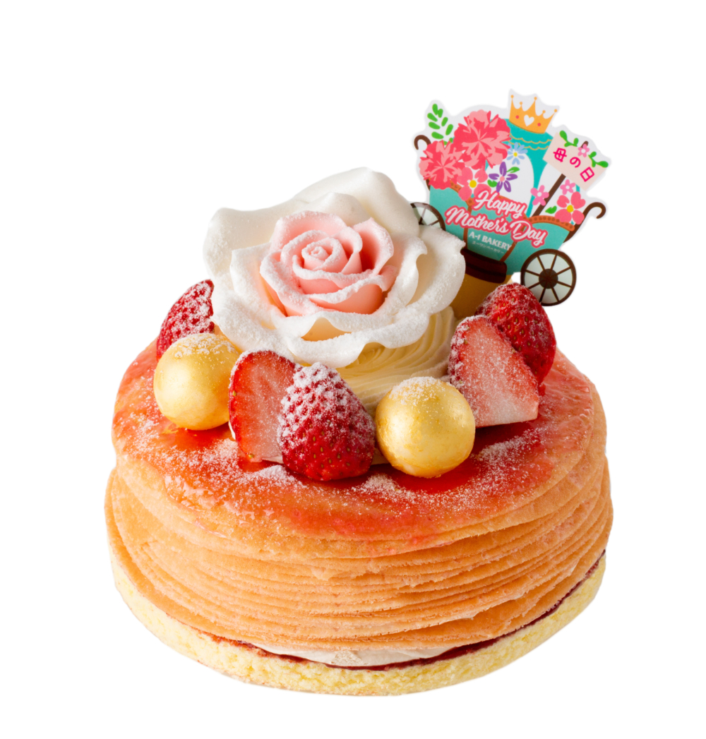 A1 Bakery「玫瑰庭園-士多啤梨千層蛋糕配伯爵茶忌廉」。