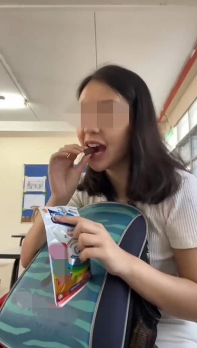 影片中記錄自己偷吃了學生的一顆糖果