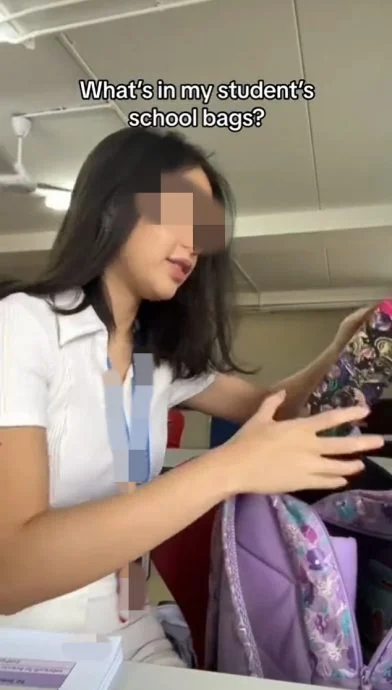 女教師曾拍攝自己翻查學生書包