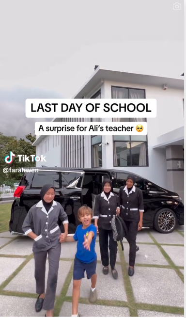 馬來西亞一位男孩送出價值5萬元的謝師禮物。