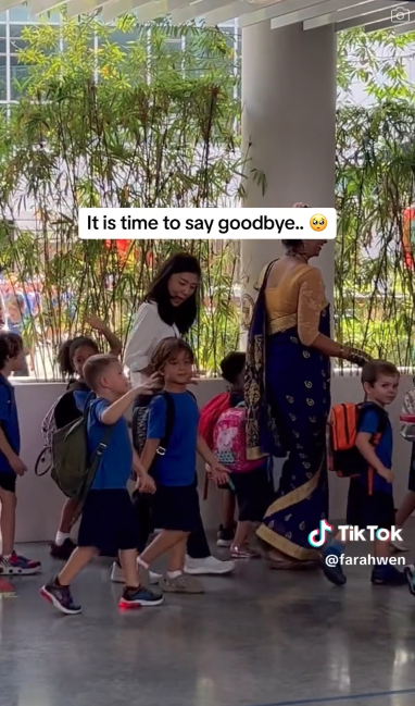 Farahweh指其就讀幼稚園的兒子Ali在國際學校上課的最後一天，因此他準備了一份禮物給老師。