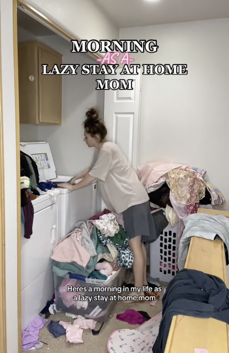 就算有烘乾機,家裡的衣服也堆積如山。