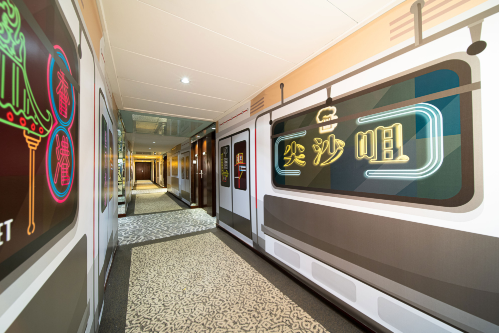 「鐵‧渡‧樂」主題住宿計劃車廂夜景走廊。