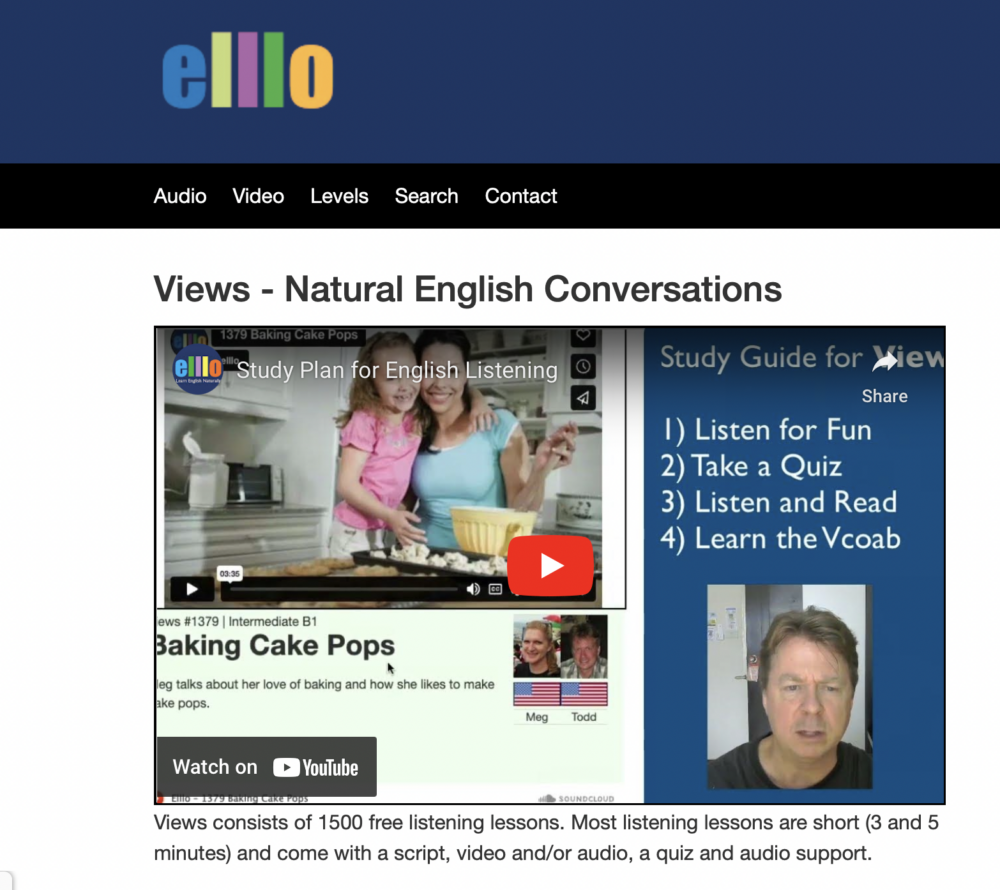 ELLLO提供多國人士參與的對話練習。