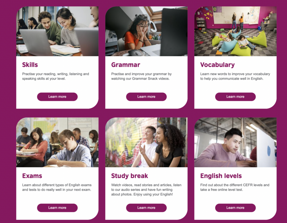 British Council Learn English (Teens)的主要分類。