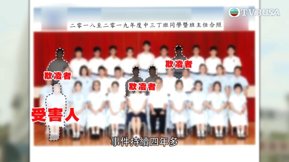 張女士的女兒被4位男同學欺凌，事件持續4年多。