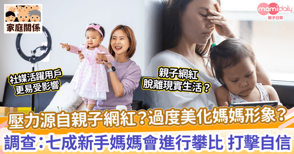 【湊仔壓力】壓力源自親子網紅？ 過度美化媽媽形象？　調查：七成受訪媽媽進行攀比 打擊自信