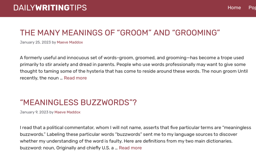 Daily Writing Tips能夠解答許多寫作時會遇到的常犯錯誤。