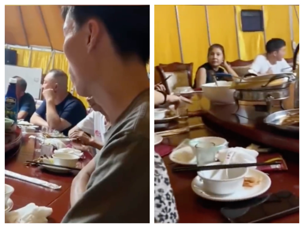 女子分享現場聚餐氣氛,可見父母臉色不好。