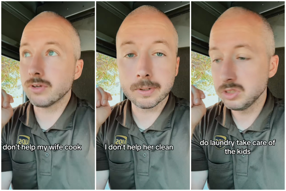 人夫原本表示自己不會幫忙妻子做家務和湊仔。