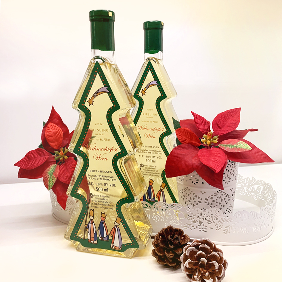 「冬日雪．祭」聖誕美食手作市集精選推介｜Wine Discovery 德國Riesling Xmas Tree Bottle 