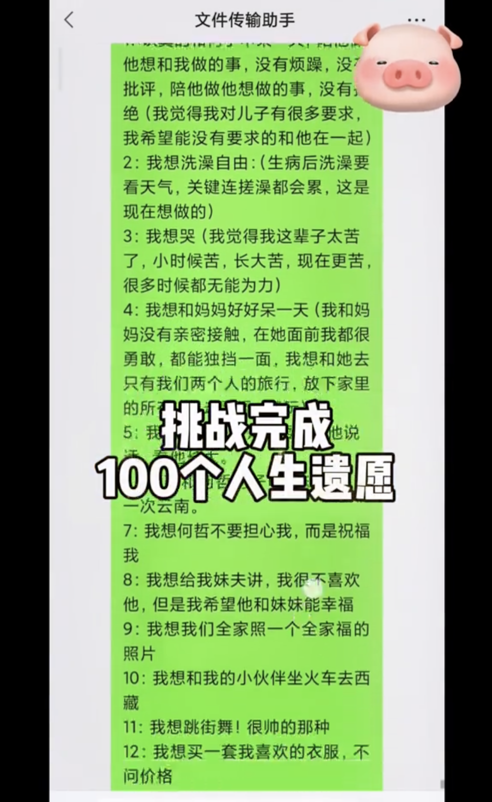 鄧靜列了一份願望清單。