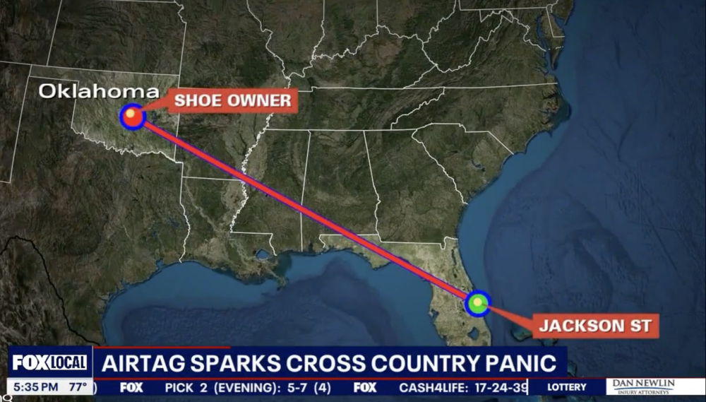 AirTag主人來自另一個州屬。