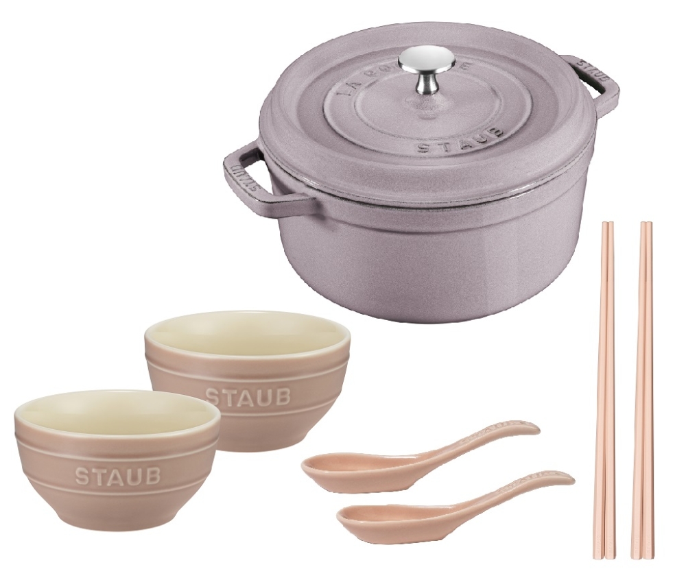 staub琺瑯鑄鐵燉鍋 + 餐具套裝 (7件) 特價$1,188(原價$3,798)