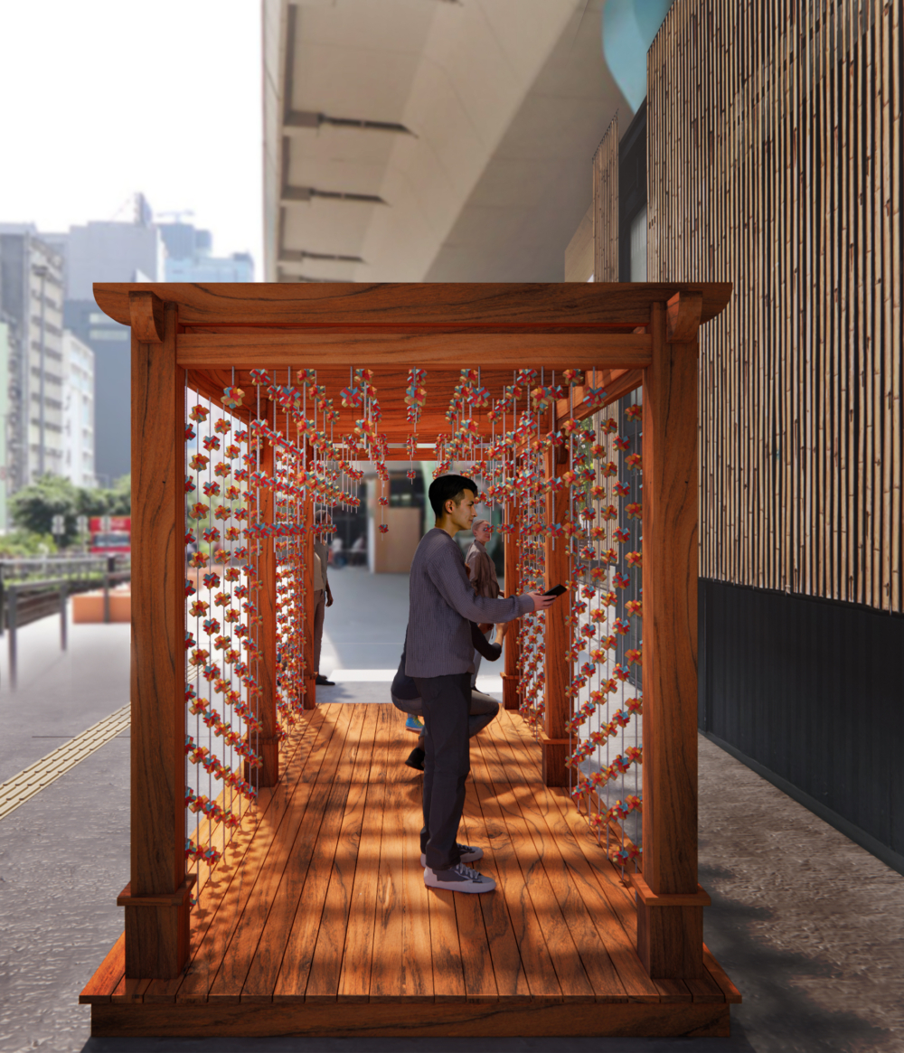 7呎半高、巨型魯班鎖「木工」藝術裝置，以多組魯班鎖代替鐵釘構建和承重，把藝術創作糅合傳統榫卯技術