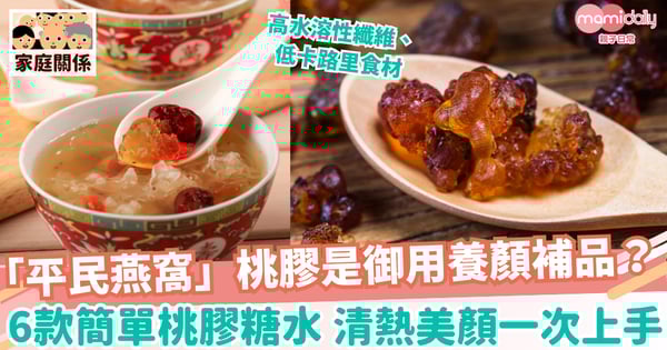 【桃膠食譜】「平民燕窩」桃膠是御用養顏補品? 6款簡單桃膠糖水清熱美顏一次上手!
