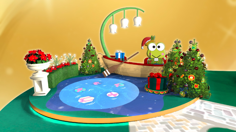 小朋友可暢玩「稀有寶物荷花池」,於互動地面畫面獲得驚喜聖誕禮物