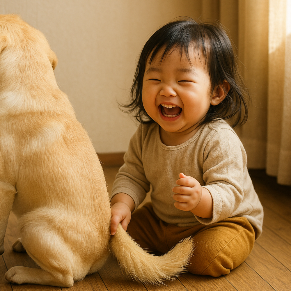女兒愛拉狗尾巴，屢勸不聽