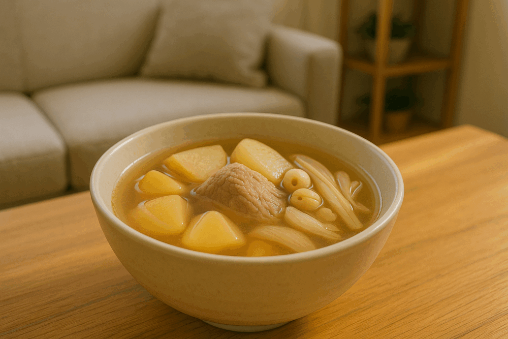 沙參蓮子百合雪梨瘦肉湯清心安神