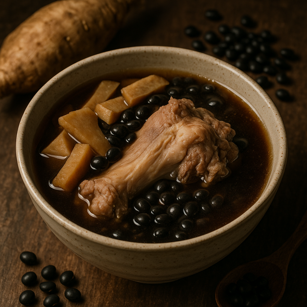 粉葛黑豆豬骨湯助安心寧神