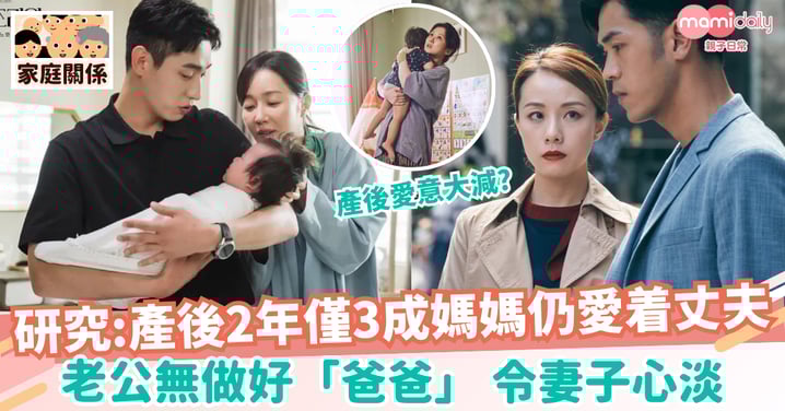 【夫妻關係】研究：產後2年僅3成媽媽仍愛著丈夫　老公無做好「爸爸」令人心淡