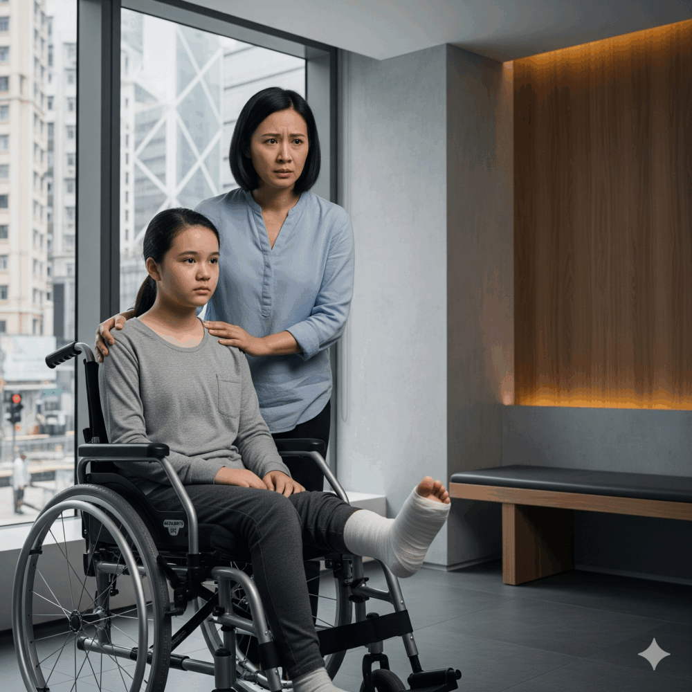 14歲女兒因意外跌斷腳掌需接受全身麻醉手術