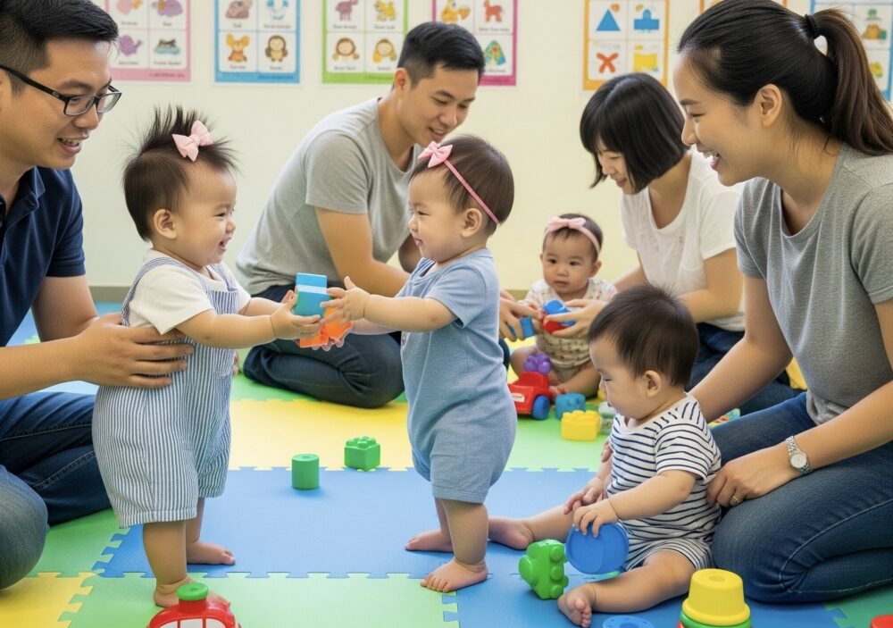 Playgroup提供了一個安全的環境，讓寶寶從小接觸同齡人。他們會學習輪流、分享和合作等基本社交技巧，這些都是將來融入幼稚園群體生活的基礎。