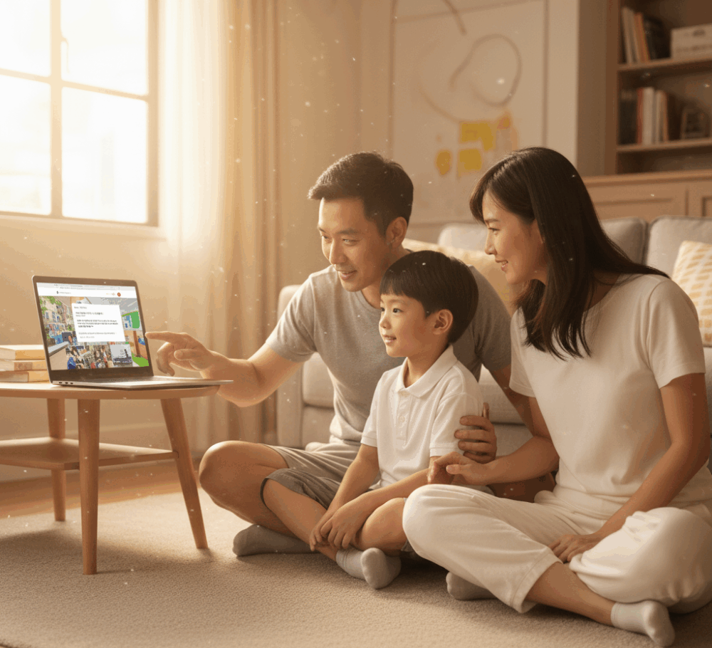 面試前與孩子一起瀏覽學校網站，讓孩子對新環境有充分的心理準備。