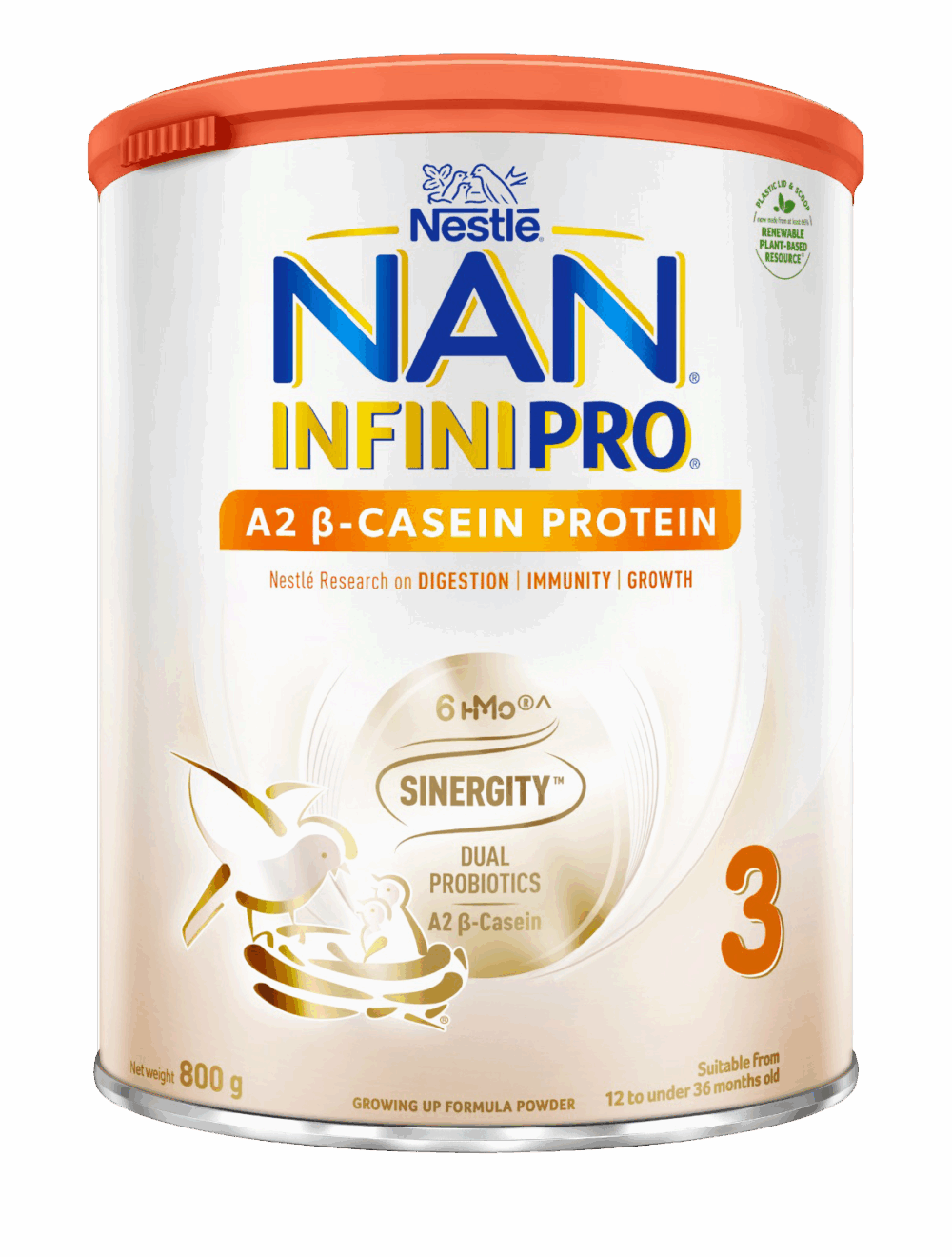 雀巢®能恩全護®INFINIPRO®A2 β-Casein是全港唯一含有「A2 β-Casein珍乳組合*」的嬰幼兒配方奶粉。