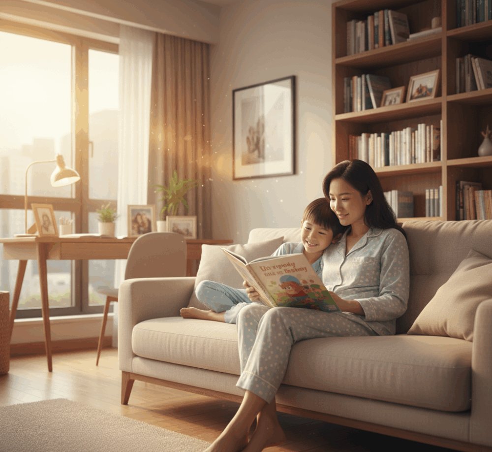 家長可以與孩子閱讀圖書，讓孩子身心得到充分休息。