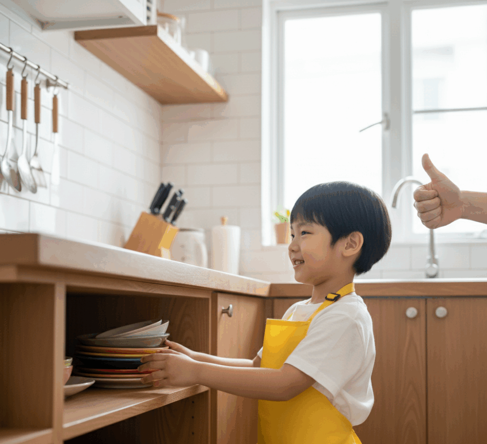 從小訓練孩子做家務可以提升他們的自理能力，還能培養責任感。