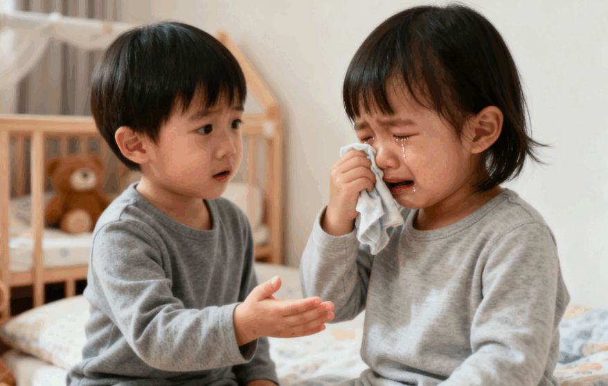 孩子動手打人後，成人除了引導孩子說「對不起」，更重要的是教導他們如何修補關係。