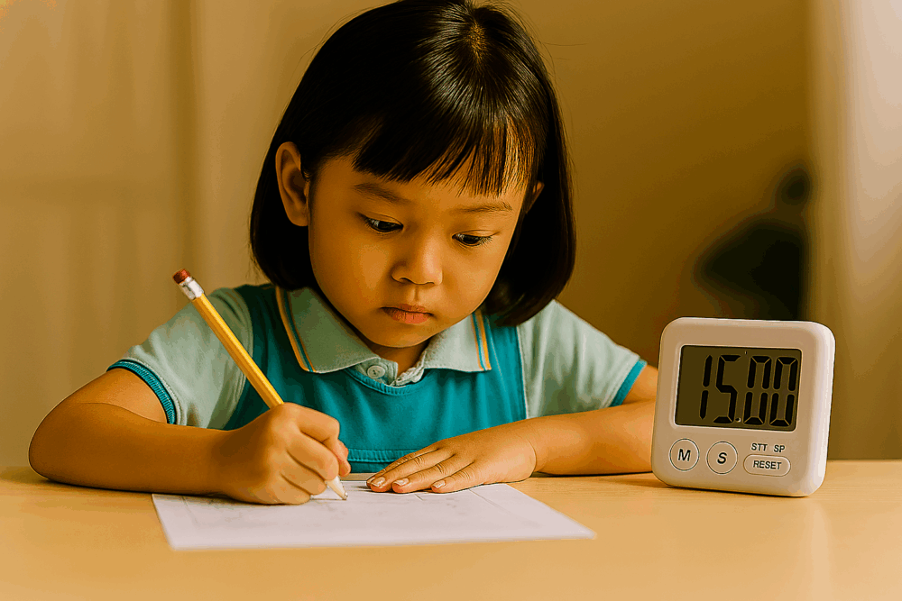 善用計時器可以幫助兒童預算時間及提升做事速度。